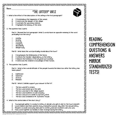 the lottery comprehension questions